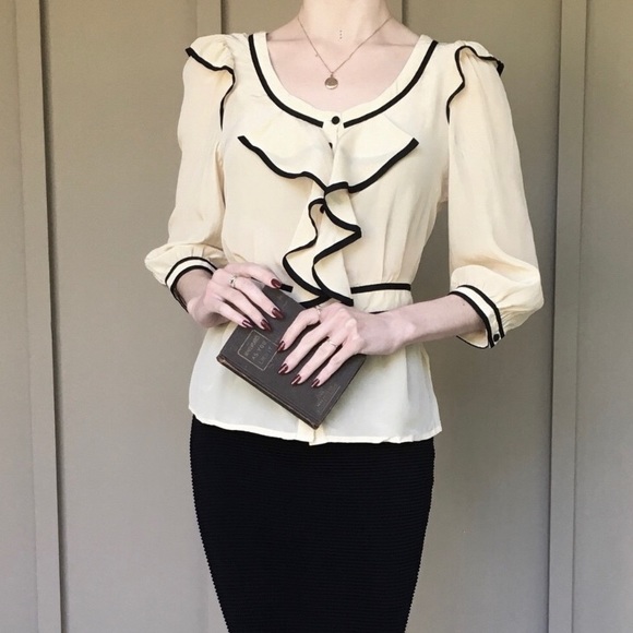 Vintage Tops - Parisian Silk Blouse